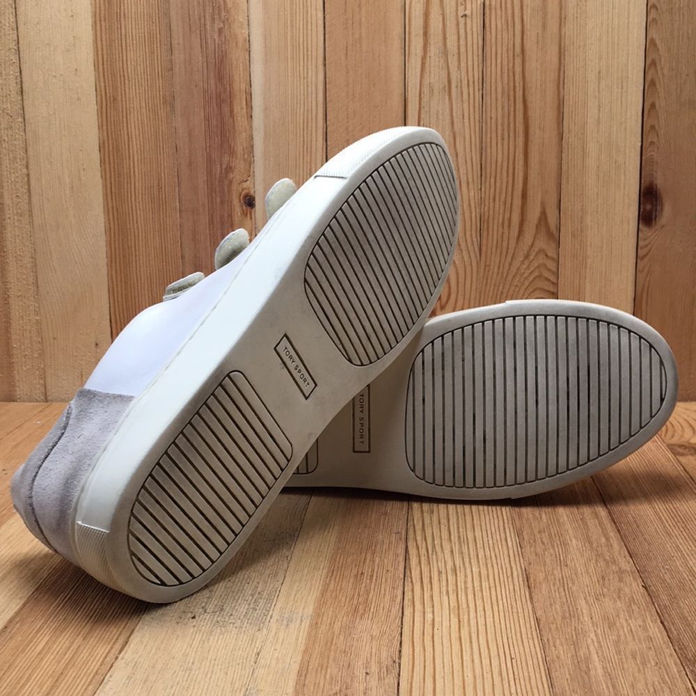 Tory Burch Sport Shoes Women Sz 8 Leather White Straps Sneaker Athletic 0565 - Picture 7 of 13